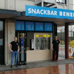 De tijdelijke locatie van snackbar Benelux